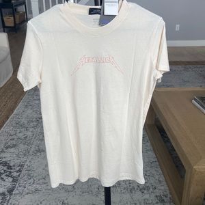 metallic oversized t shirt with graphic art on back from cotton on